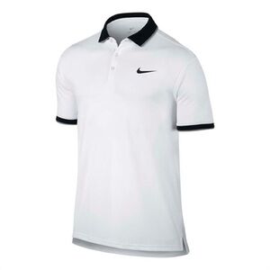 Nike Men's Court Dri-FIT Tennis Polo in white with black trim.